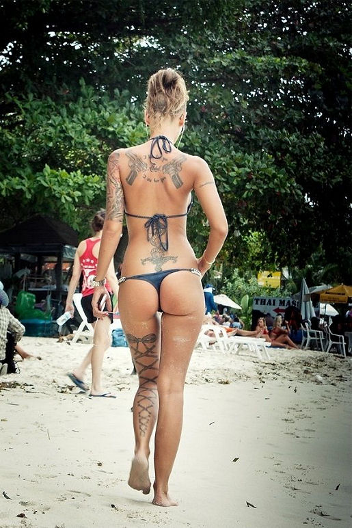 Girls with Gun Tattoos 36