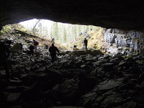 inside, Azasskaya cave where it was found