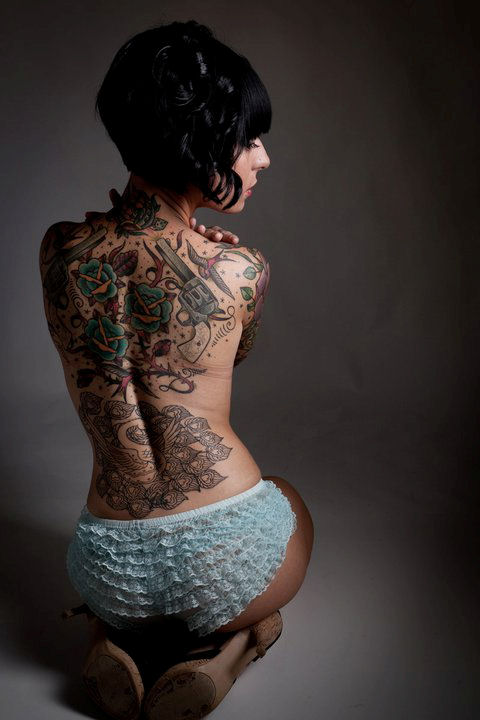 Girls with Gun Tattoos 22