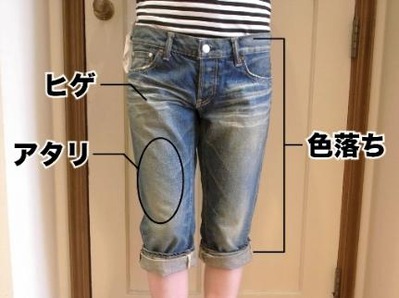 ユーズド加工ジーンズ