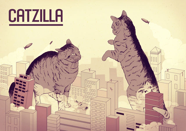 画像 猫が巨大化したら可愛さも巨大化するの Catzilla のおもしろ画像 付録部 Blog Bu