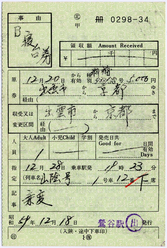 出札補充券で乗変 : 制度系