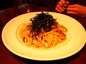 ベーコンときのこの醤油風味