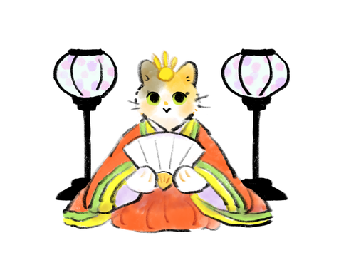 お雛様ねこ　ぼんぼりver