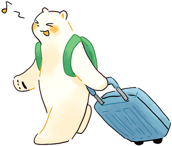 旅行に行くしろくま