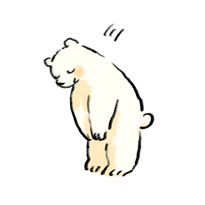おじぎをするしろくま 無料イラスト フリー素材 しろくまとねこ