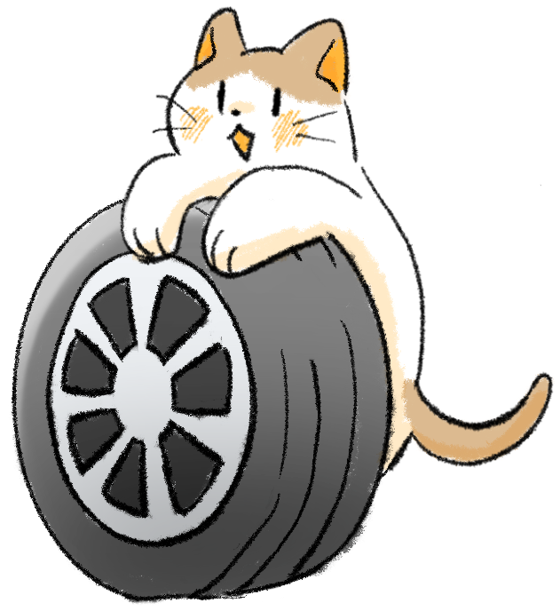 タイヤとねこ 無料イラスト フリー素材 しろくまとねこ タイヤとねこ 無料イラスト フリー素材 しろくまとねこ