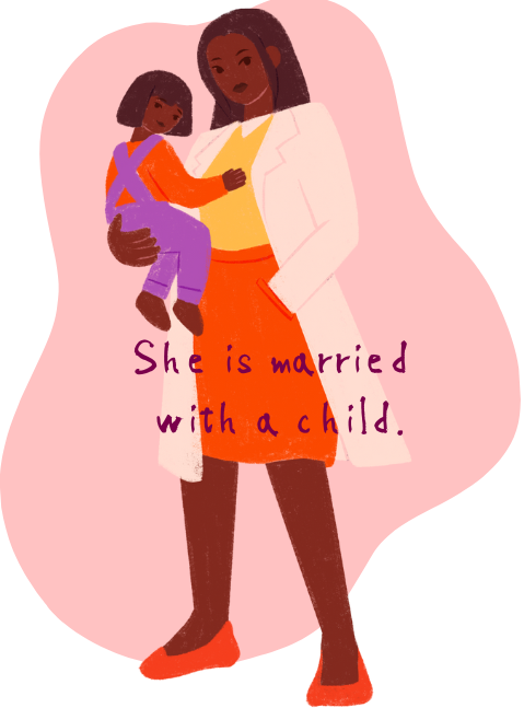 She is married with a child.