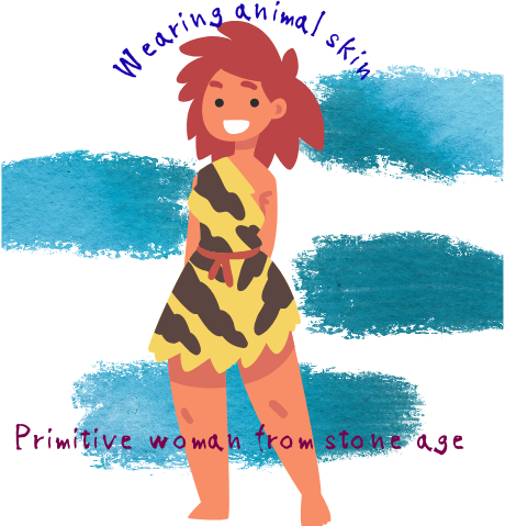 Primitive woman from stone age