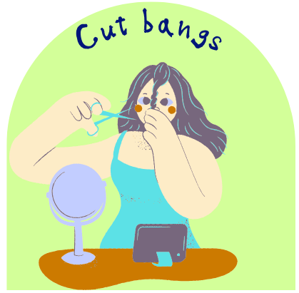 Cut bangs