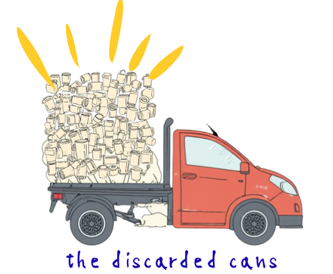 the discarded cans