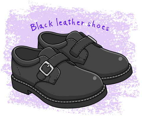 Black leather shoes
