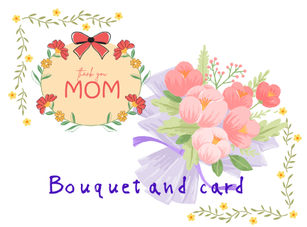 Bouquet and card