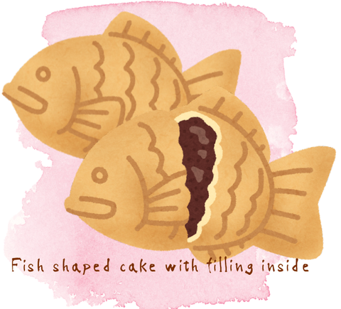 Fish shaped cake with filling inside