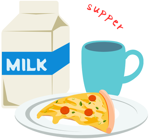 milk and pizza