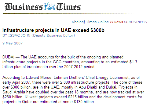 Infrastructure projects in UAE exceed $300b