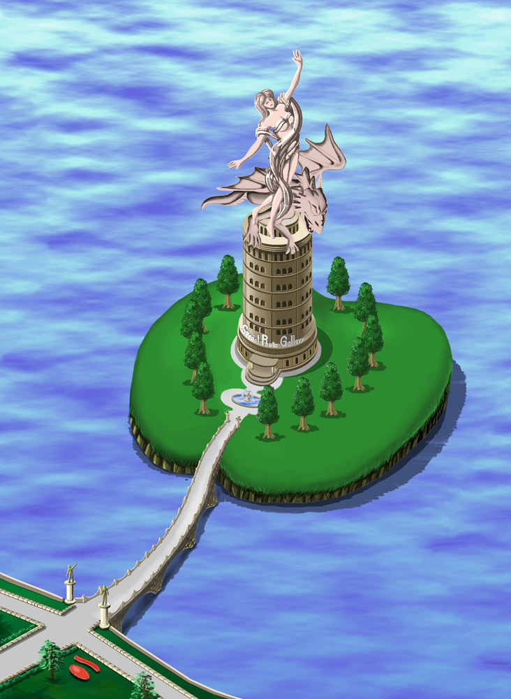 未来デパートと街「オリジナルイラスト絵画原画」 未来デパートと街「オリジナルイラスト絵画原画」