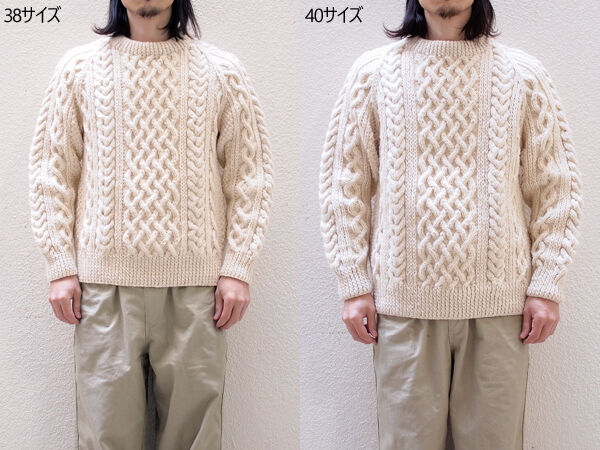 INVERALLAN / インバーアラン】1A Crew Neck Aran Sweater. 来週に寒波