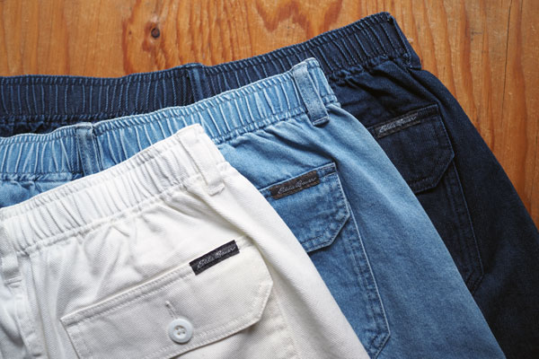Eddie Bauer 80-90s 2タック デニム イージー トラウザー Eddie Bauer / エディーバウアー】Pull-On Shorts 