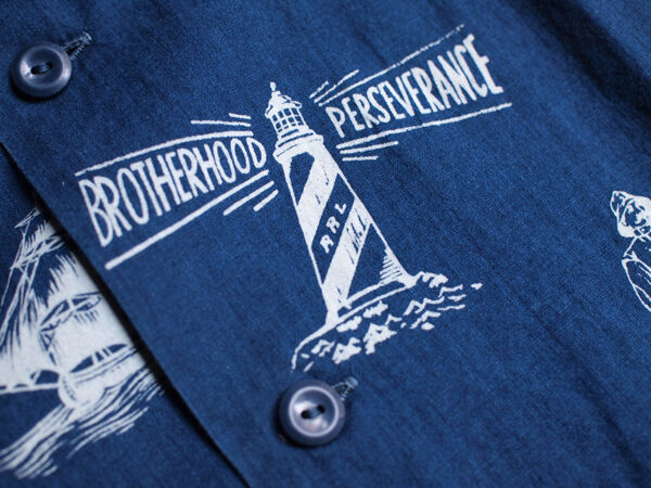 Double RL / ダブルアールエル】インディゴ染めの経年変化を楽しむ 【待望 RRL 名作 BLUE シャツ アロハ SHIRTS CAMP INDIGO シャツ
