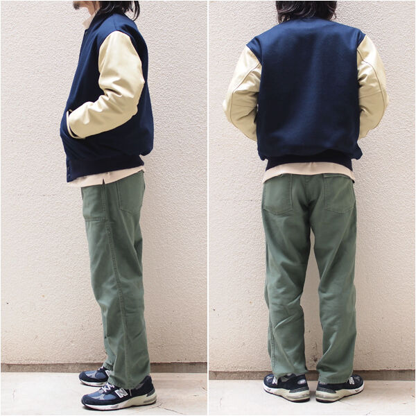 GAME SPORTSWEAR / ゲームスポーツウェア】Leather Sleeve Varsity
