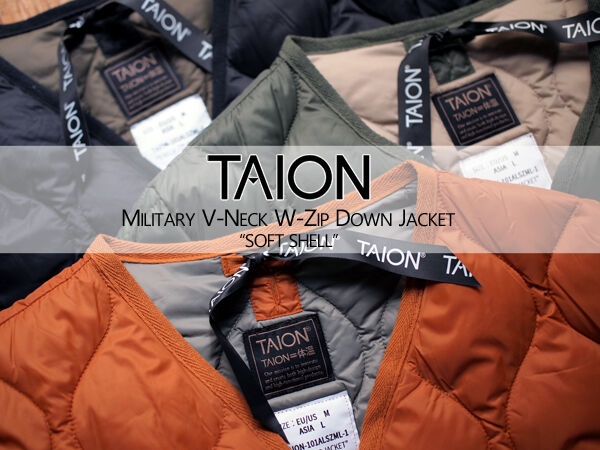 TAION / タイオン】Military V-Neck W-Zip Down Jacket 