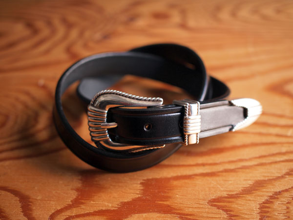 TORY LEATHER / トリーレザー】3PIECE CREASED SILVER BUCKLE BELT