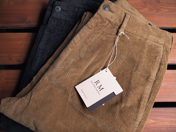 【イタリア製】Rota キャメルカラー　コーデュロイ　ドレストラウザーズ　48 RICCARDO METHA / リカルド・メッサ】1 Tuck Wide Pants 