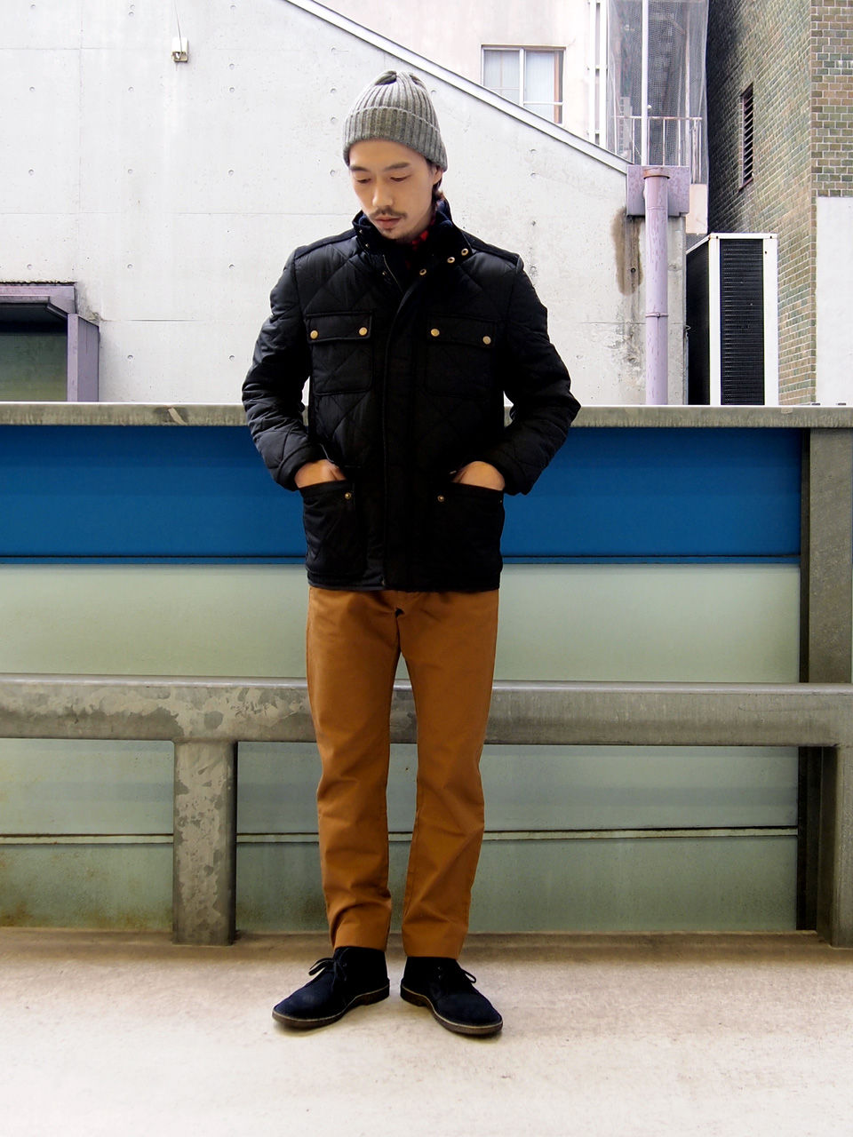 GREYSON グレイソン ネイビー キルティング ブレザージャケット