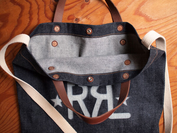 RRL / ダブルアールエル】Indigo Denim Market Tote. 日本製インディゴ