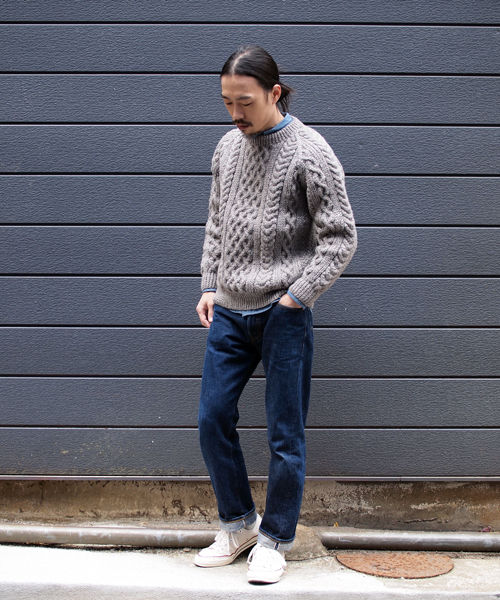 インバーアラン／サイズ:S 中古・古着通販】INVERALLAN (インバーアラン) アランニット ダーク