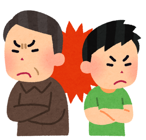 親子ゲンカ画像