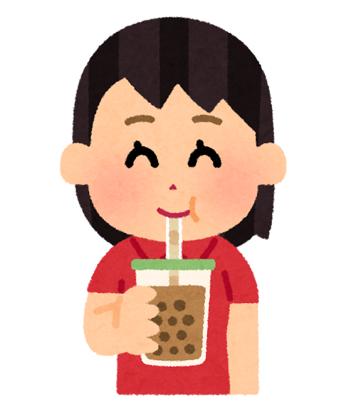 drink_tapioka_tea_woman