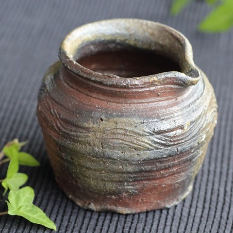 森本良信 備前焼片口壷 穴窯焼成酒器 桐箱 満容量270ml 徳利 : 茶器chaki