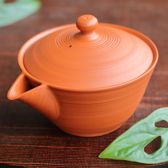 山田絵夢 常滑 朱泥 急須 共箱 四代 山田常山 山田絵夢 ○四代 山田常山 【 朱泥梨皮急須（茶注）】 共箱 常滑焼 宝