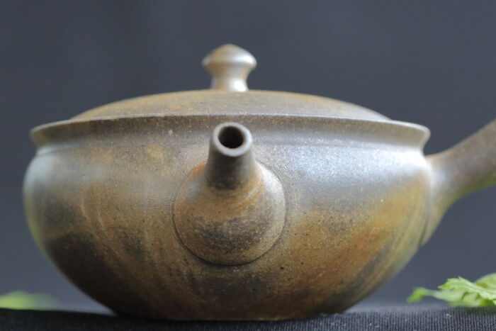 常滑名人 水野陽景作 火窯変 茶注 急須セット 名工 常滑急須