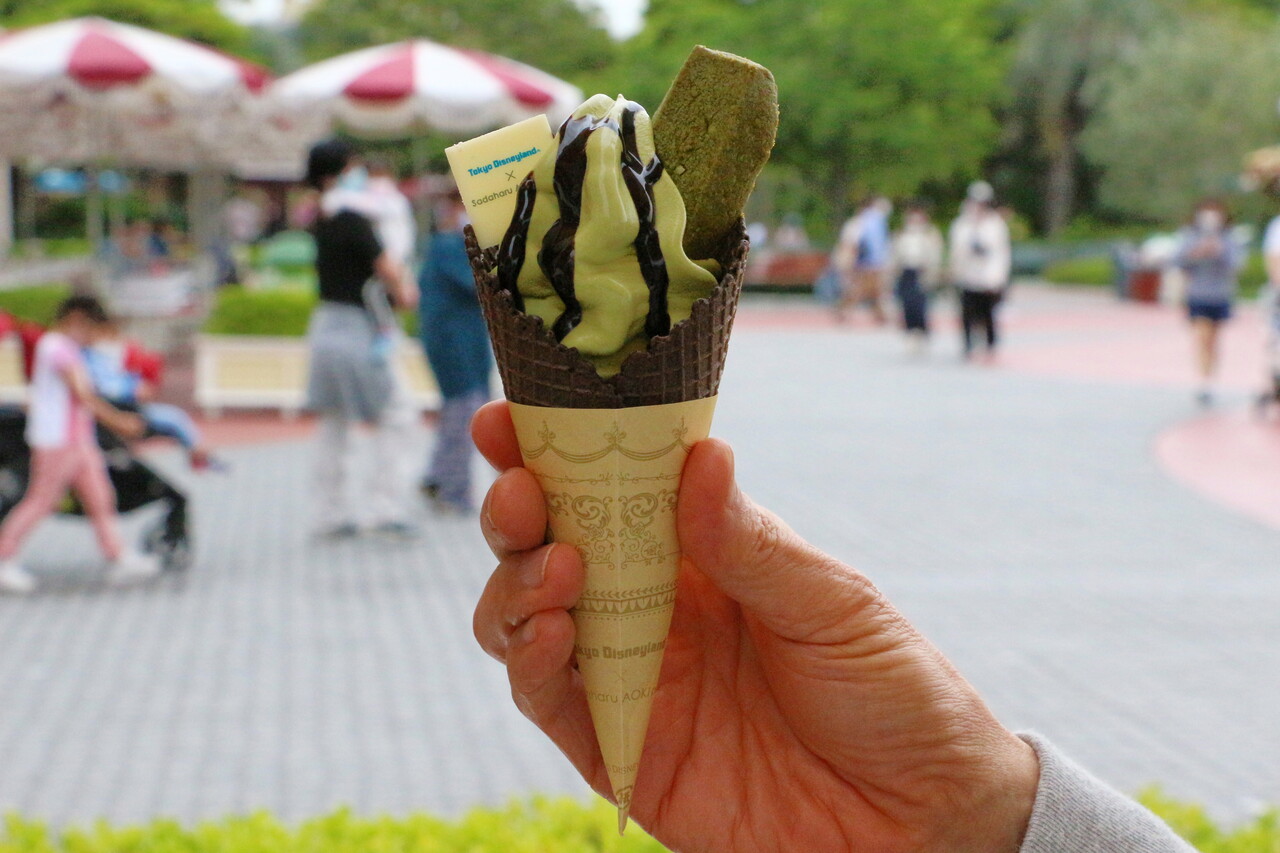 サダハルアオキのスウィーツを食べたよ 抹茶クリームとチョコレートのスペシャルソフトクリーム Chakkoのtdrに行ったよ