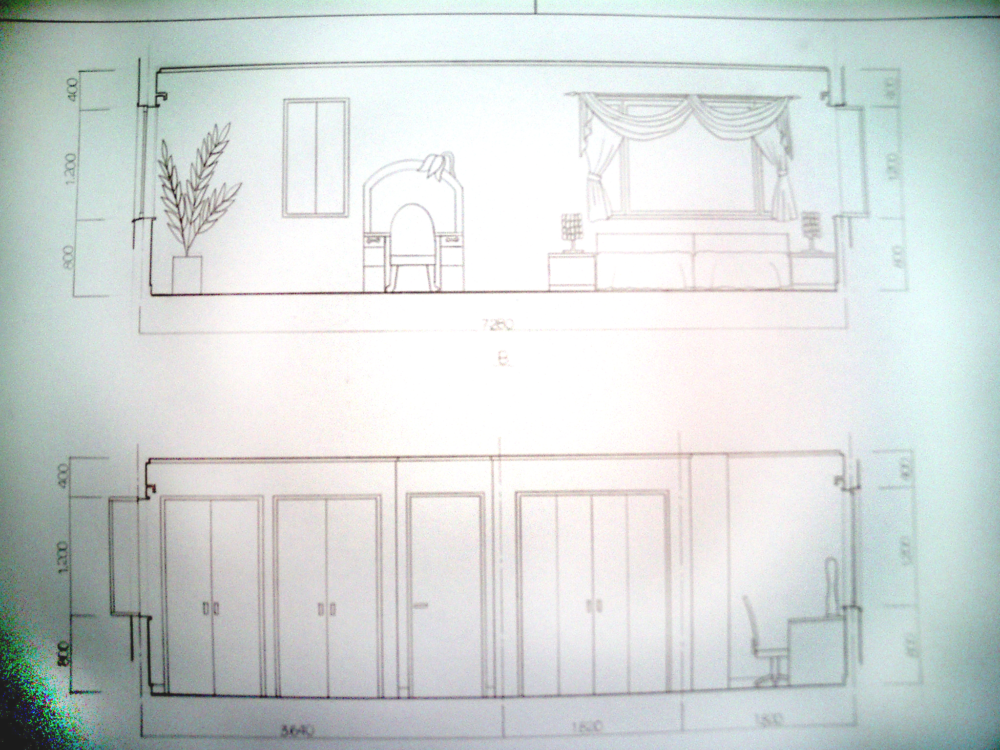 2階ベッドルームの展開図 インテリアコーディネーターの学生時代日記