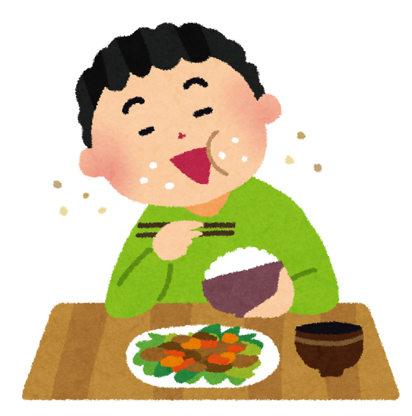 夫「おかずを口にいれてｽｩｰ…今だ！(眼カッ)」ご飯ﾊﾌﾊﾌ 妻「口内丼気持ち悪いからやめて！」