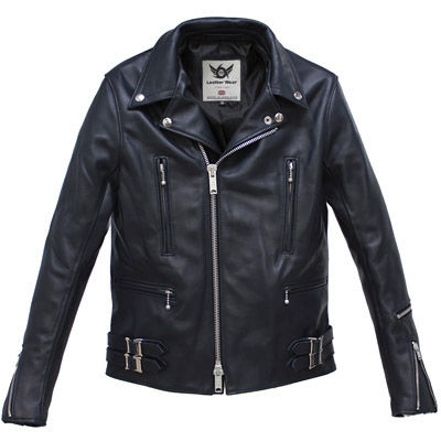 希少カラー 666 ライダースジャケット ダブル 36サイズ ネイビー 666