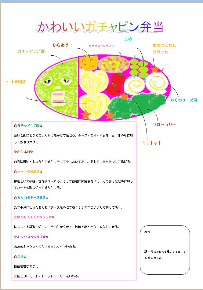 25 かわいいガチャピン弁当 10ｋ