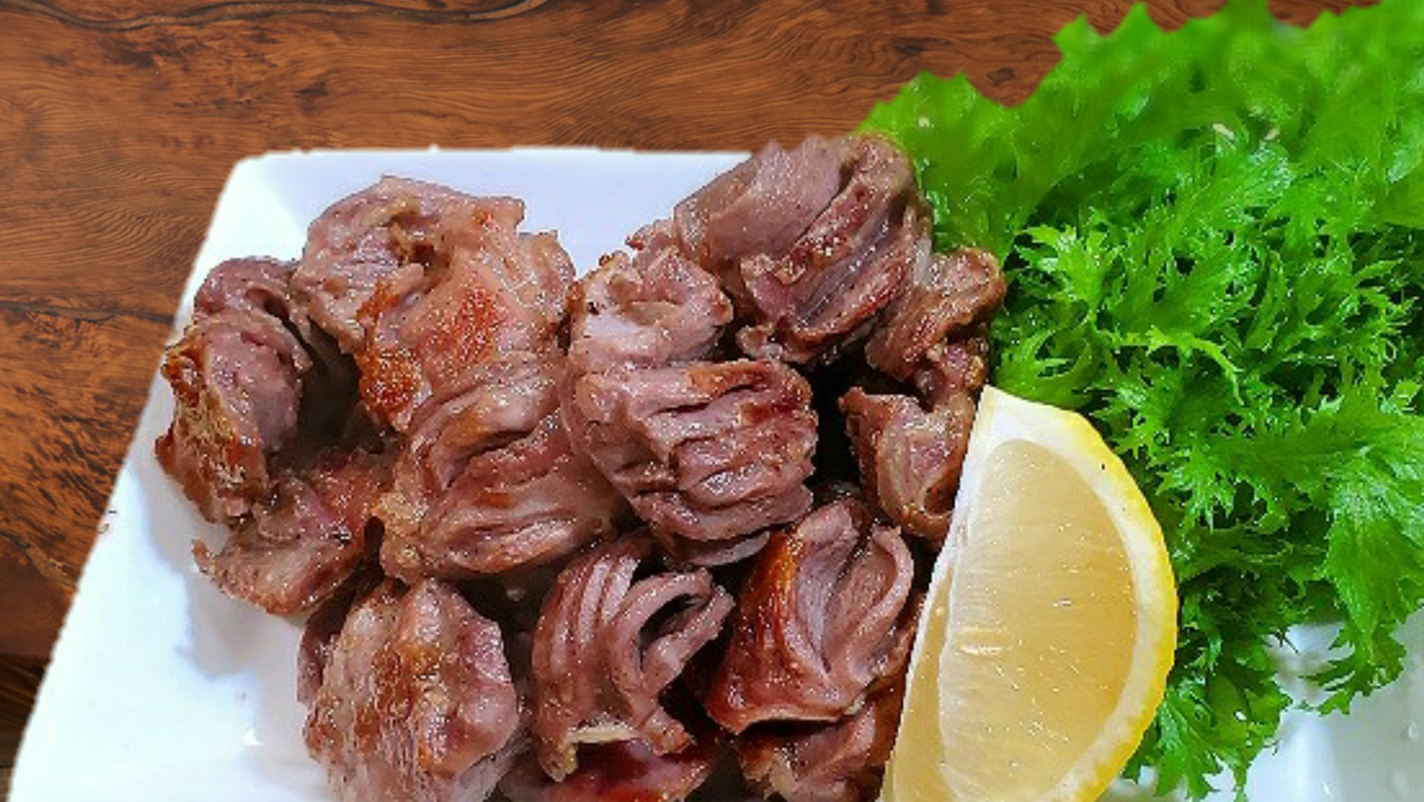 砂肝塩焼き 1番簡単で最高においしい食べ方 旬のわさび菜を添えて ちゃらりんこクックのblog 砂肝塩焼き 1番簡単で最高においしい食べ方 旬のわさび菜を添えて ちゃらりんこクックのblog