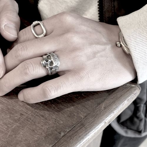 HEAVY SKULL RING Frankenstein. : CHARCOAL*GREEN BLOG NEWS