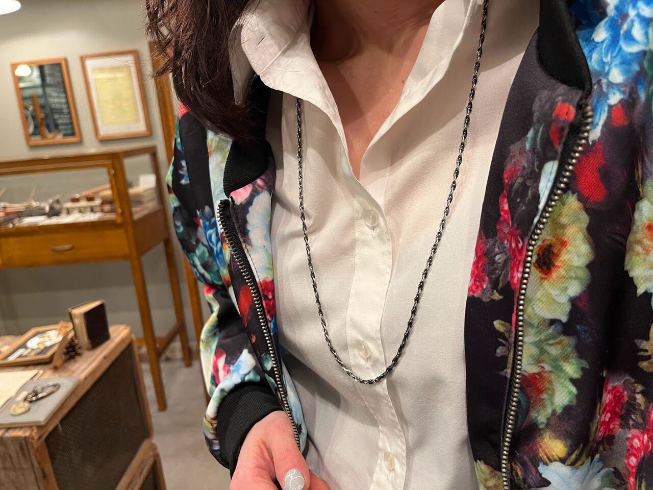 Harim Narrow Chain 2way Necklace Bracelet Charcoal Green Blog News