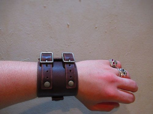 gbb custom leather JD Cuff Bracelet LIMITED BROWN : CHARCOAL*GREEN