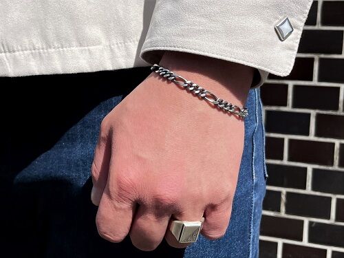 BLANK FRAME CHAIN BRACELET SILVER925 (ONE-OFF) ／ Vantique 