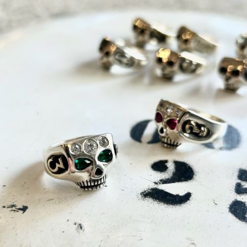 CG 20周年 LIMITED JIMSKULL RING JOHNNY DEPP OLD STYLE/エメラルド
