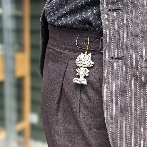 限定 別注 オーダー品 mollive Heavy OZ キー ホルダー リング MAD SCULPTURES × mollive HeavyOZ 100個限定KEY-HOLDER : CHARCOAL