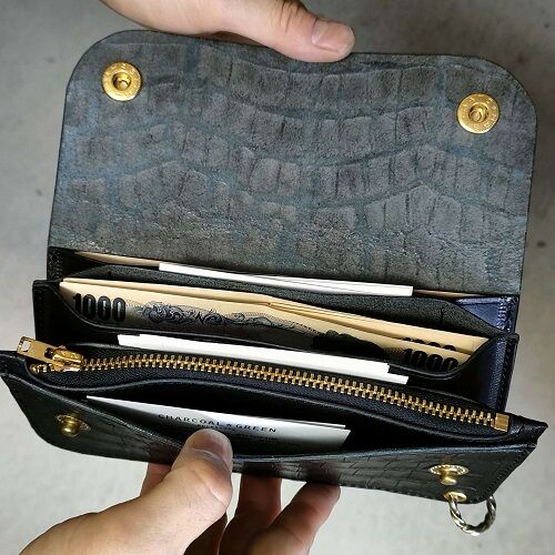 TRUCKER WALLET ~CROCODILE SERIES~ : CHARCOAL*GREEN BLOG NEWS TRUCKER WALLET ~CROCODILE SERIES~ : CHARCOAL*GREEN BLOG NEWS