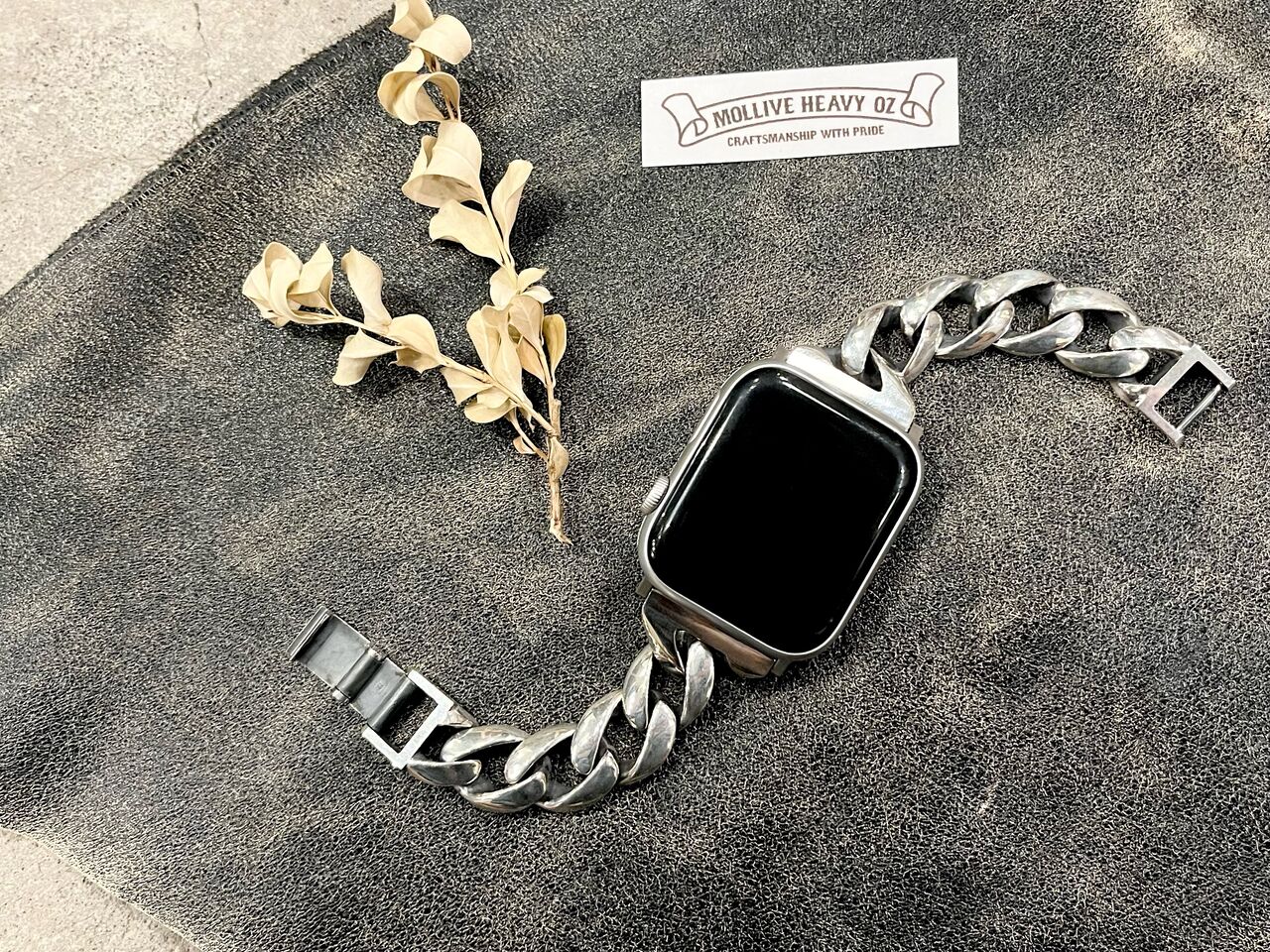 APPLE WATCH BAND Silver Bracelet : CHARCOAL*GREEN BLOG NEWS